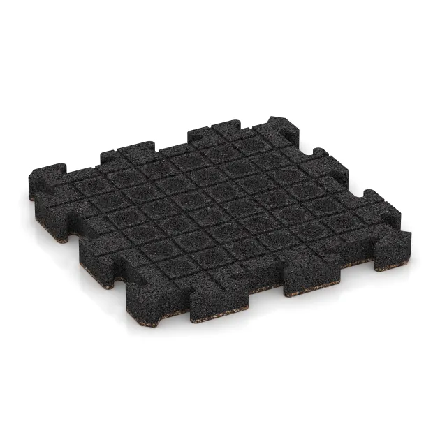 Aufsicht auf die Unterseite, also die Bodenseite von WARCO-Formteil 4164 - Ballspielplatte HD im Format 500 x 500 x 50 mm.