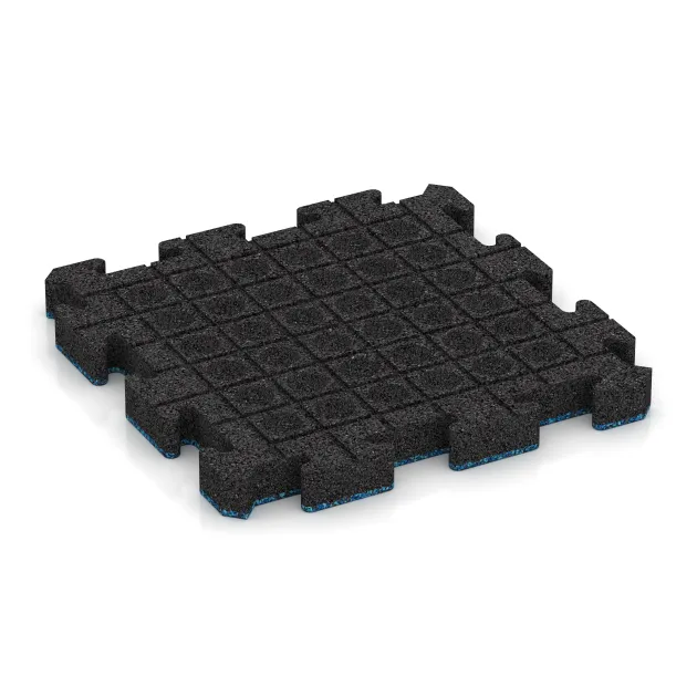 Aufsicht auf die Unterseite, also die Bodenseite von WARCO-Formteil 4169 - Ballspielplatte HD im Format 500 x 500 x 50 mm.