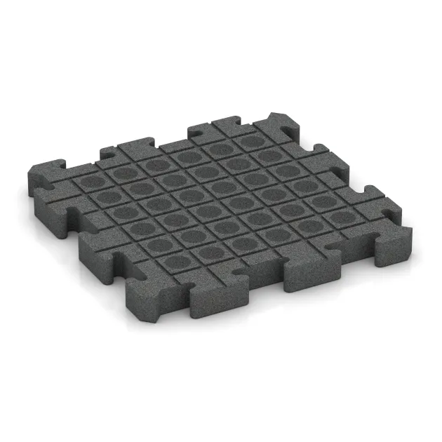 Aufsicht auf die Unterseite, also die Bodenseite von WARCO-Formteil 4206 - Ballspielplatte HD im Format 500 x 500 x 50 mm.