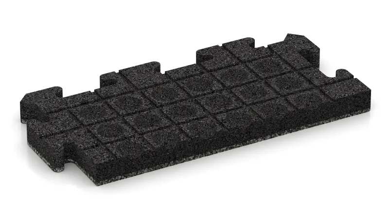 Canaux de drainage et dômes en disposition carrée