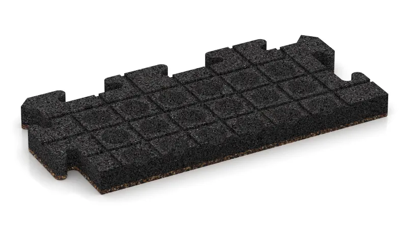 Canaux de drainage et dômes en disposition carrée