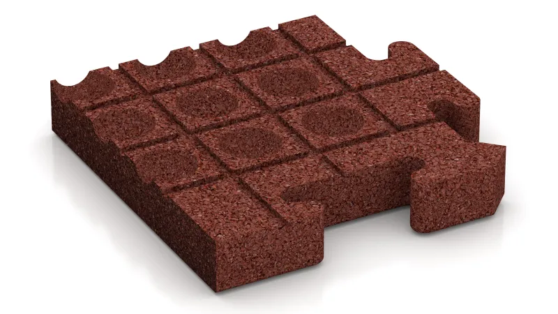 Quadratisch angeordnete Drainagekanäle und Kuppeln