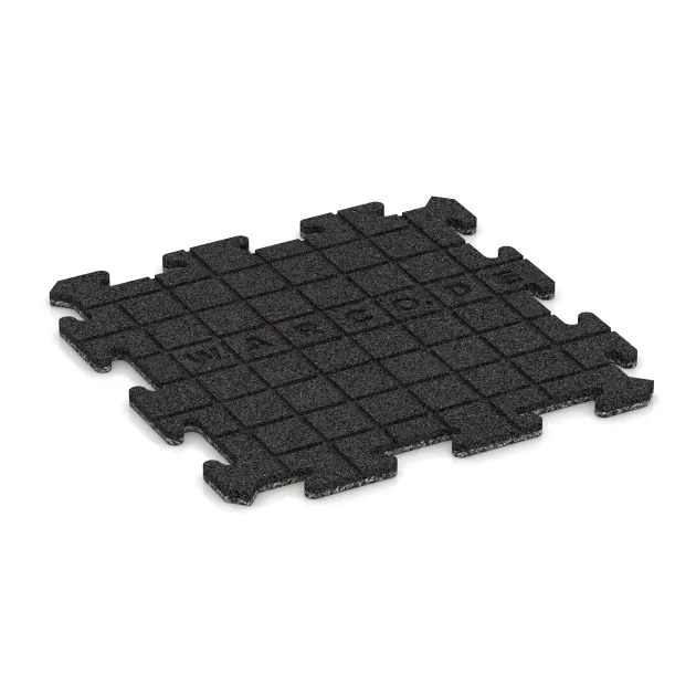 Aufsicht auf die Unterseite, also die Bodenseite von WARCO-Formteil 0055 - Spielmatte im Format 500 x 500 x 18 mm.