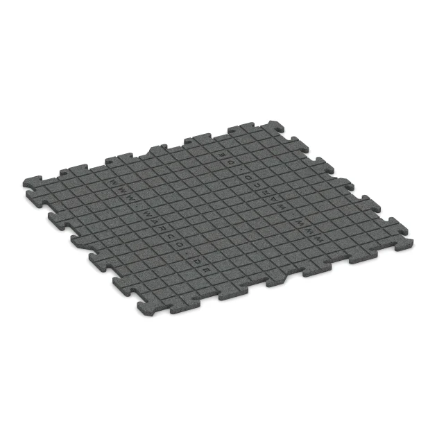 Aufsicht auf die Unterseite, also die Bodenseite von WARCO-Formteil 0373 - Bodenschutzmatte 1,8 cm – Fitness im Format 100 x 100 x 1,8 cm | 1,00 m².