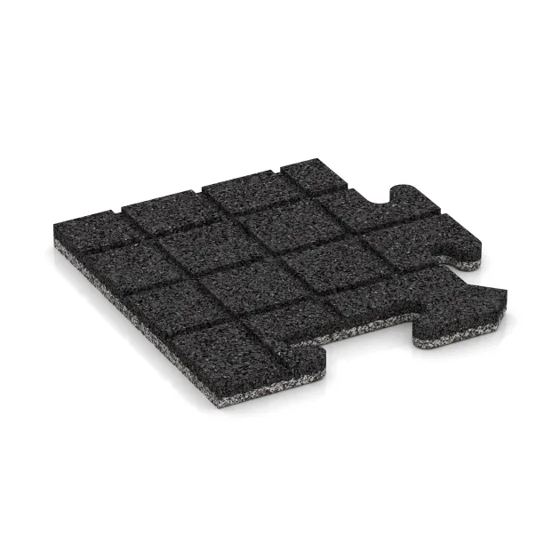 Aufsicht auf die Unterseite, also die Bodenseite von WARCO-Formteil 4682 - Eckplatte im Format 235 x 235 x 18 mm.