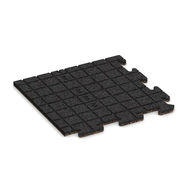 Aufsicht auf die Unterseite, also die Bodenseite von WARCO-Formteil 4770 - Eckplatte im Format 485 x 485 x 18 mm.