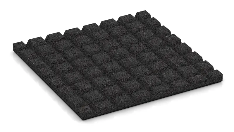 Struktur aus 15 mm hohen Pyramidenstümpfen