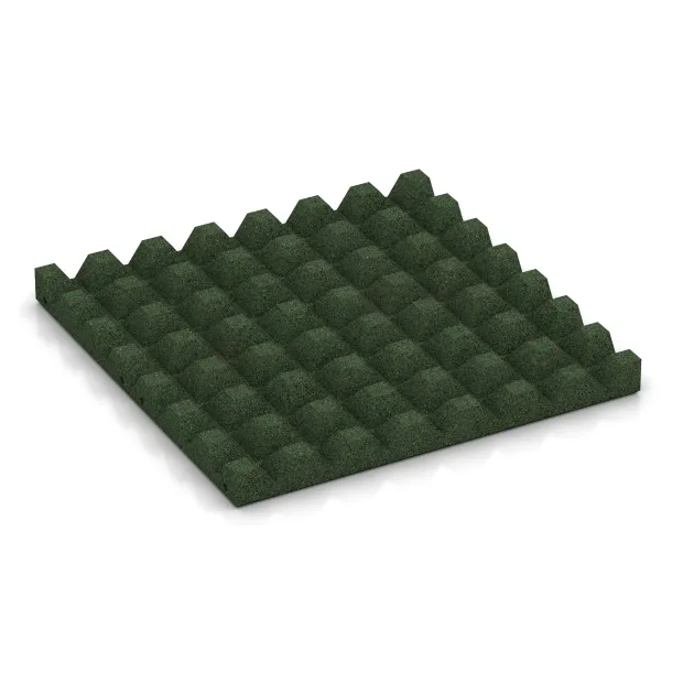 La vue du dessous ou de la face inférieure, c’est-à-dire la face inférieure de la pièce moulée WARCO 3864 - Dalle acoustique au format 500 x 500 x 45 mm.
