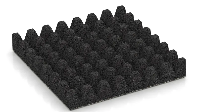 Struktur aus 50 mm hohen Pyramidenstümpfen