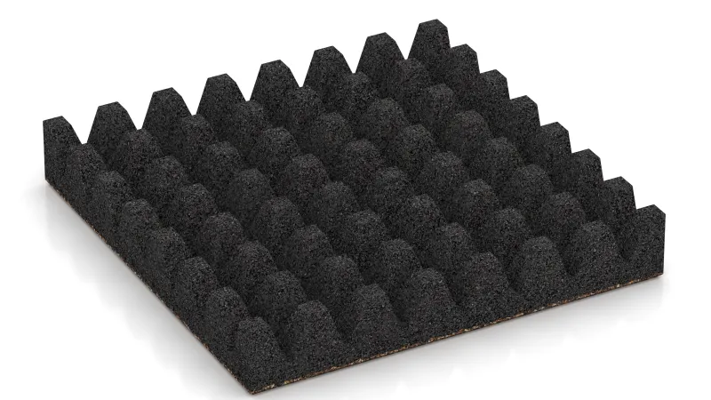 Struktur aus 50 mm hohen Pyramidenstümpfen