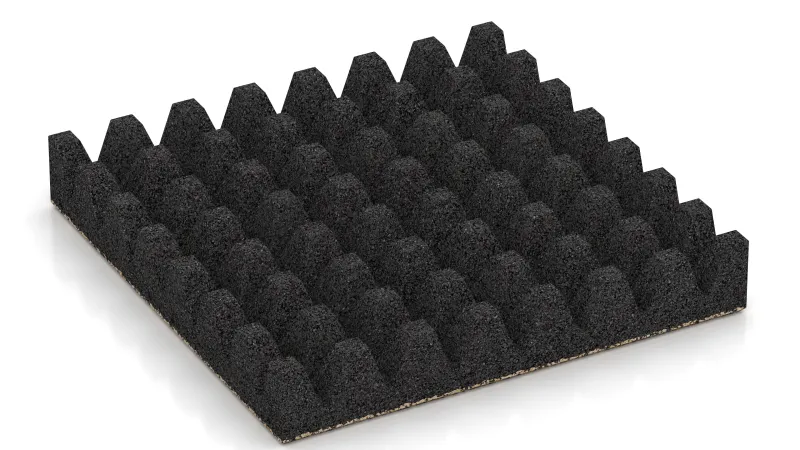 Struktur aus 50 mm hohen Pyramidenstümpfen