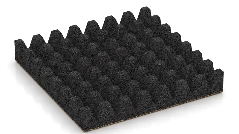 Struktur aus 50 mm hohen Pyramidenstümpfen