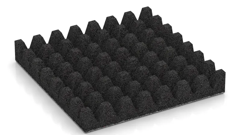 Struktur aus 50 mm hohen Pyramidenstümpfen