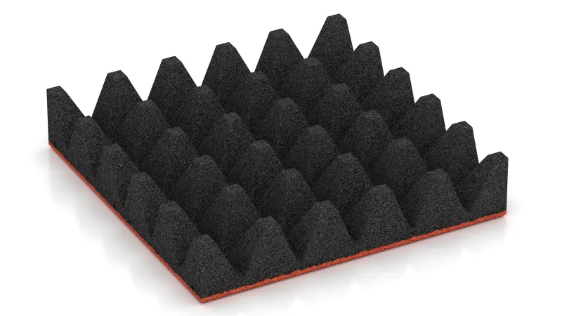 Struktur aus 75 mm hohen Pyramidenstümpfen