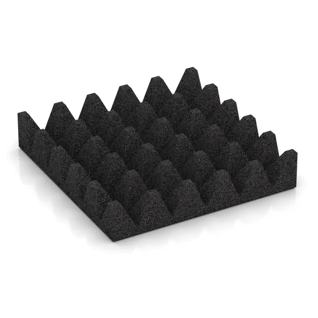 Aufsicht auf die Unterseite, also die Bodenseite von WARCO-Formteil 3836 - Fallschutzplatte im Format 500 x 500 x 100 mm.