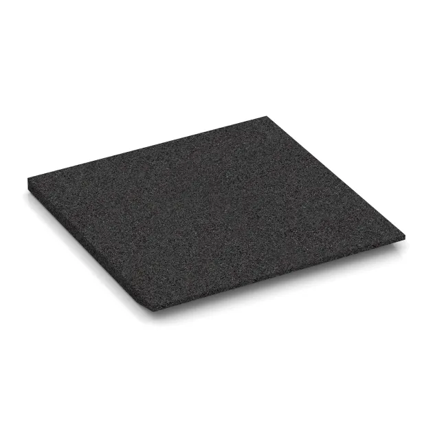 La vue du dessous ou de la face inférieure, c’est-à-dire la face inférieure de la pièce moulée WARCO 0425 - Dalle latérale (un côté biseauté) au format 500 x 500 x 30 mm.