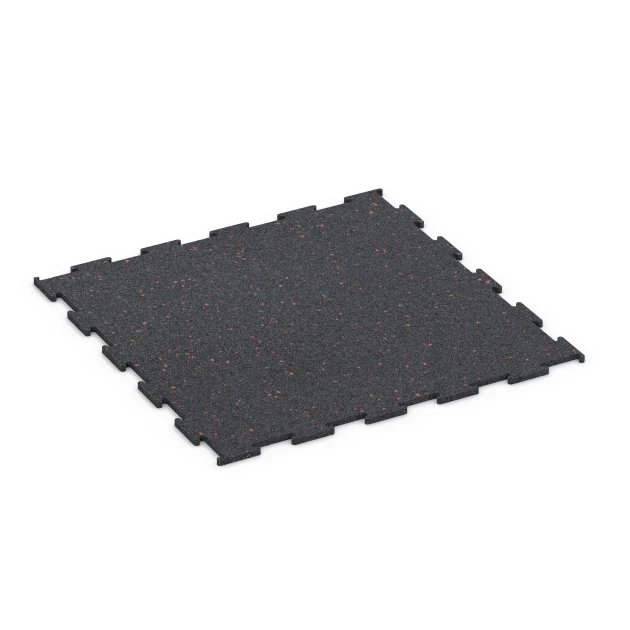 La vue du dessous ou de la face inférieure, c’est-à-dire la face inférieure de la pièce moulée WARCO 6456 - Sol de Fitness Compact au format 50 × 50 × 0,8 cm.
