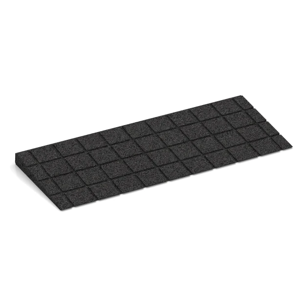 La vue du dessous ou de la face inférieure, c’est-à-dire la face inférieure de la pièce moulée WARCO 2428 - Rampe de seuil 75 cm au format 75 x 30 cm | 8 < 40 mm.