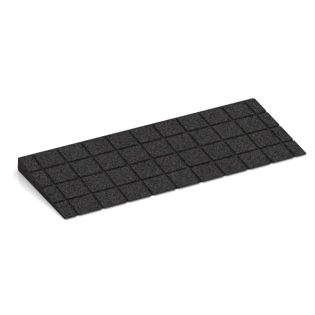 Aufsicht auf die Unterseite, also die Bodenseite von WARCO-Formteil 2468 - Übergangsrampe 75 cm im Format 750 x 300 mm | 8 <  45 mm.