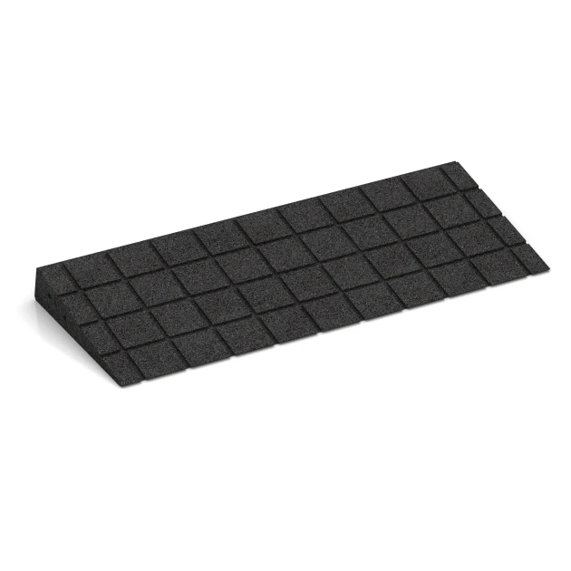 La vue du dessous ou de la face inférieure, c’est-à-dire la face inférieure de la pièce moulée WARCO 2548 - Rampe de seuil 75 cm au format 75 x 30 cm | 8 < 65 mm.