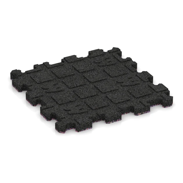 Aufsicht auf die Unterseite, also die Bodenseite von WARCO-Formteil 3719 - Fitnessmatte Premium 2 cm im Format 30,6 x 30,6 x 2 cm | 0,094 m².