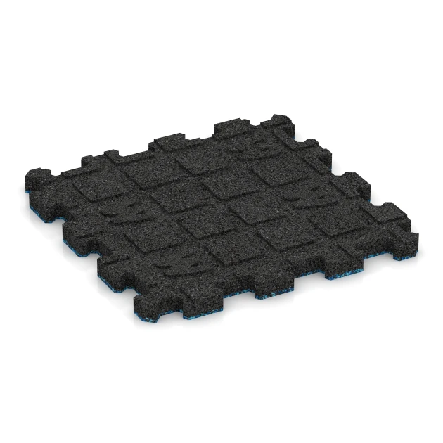 La vue du dessous ou de la face inférieure, c’est-à-dire la face inférieure de la pièce moulée WARCO 3726 - Tapis de Fitness Premium 2 cm au format 30,6 x 30,6 x 2 cm | 0,094 m².