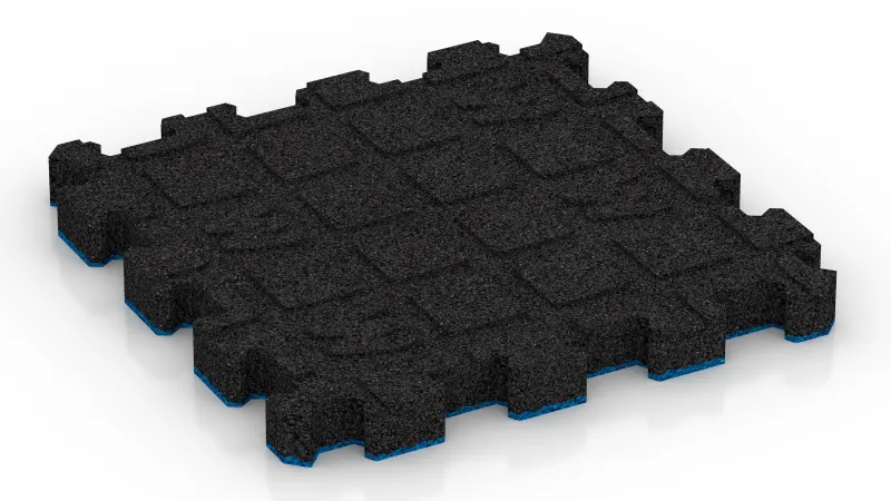 Canaux de drainage de 4 x 15 mm disposés à angle droit