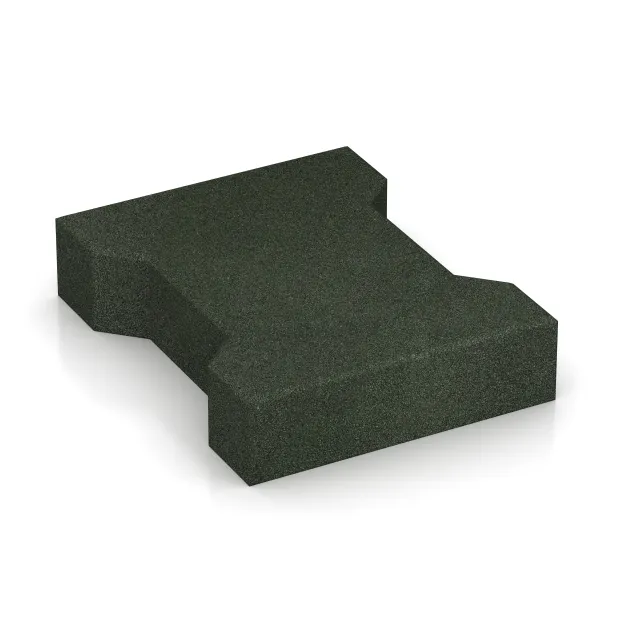 La vue du dessous ou de la face inférieure, c’est-à-dire la face inférieure de la pièce moulée WARCO 3655 - Pavés en caoutchouc au format 200 x 165 x 43 mm.