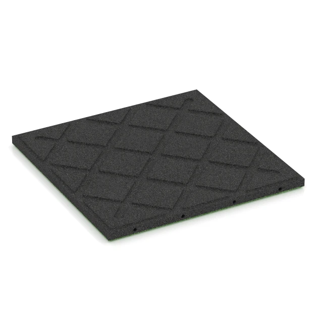 Aufsicht auf die Unterseite, also die Bodenseite von WARCO-Formteil 6180 - Terrassenplatte Classic im Format 50 x 50 x 3 cm.