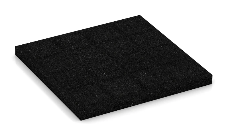 Quadratische Auflagepads mit breiten, flachen Drainagekanälen