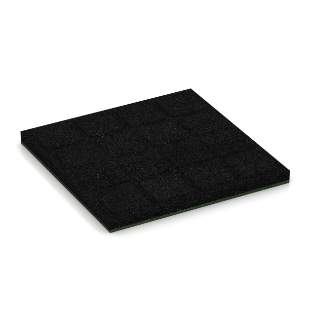 Aufsicht auf die Unterseite, also die Bodenseite von WARCO-Formteil 6195 - Fallschutzplatten im Format 50 x 50 x 4 cm.