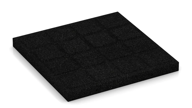 Quadratische Auflagepads mit breiten, flachen Drainagekanälen