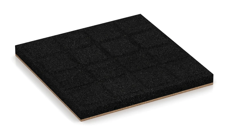 Quadratische Auflagepads mit breiten, flachen Drainagekanälen