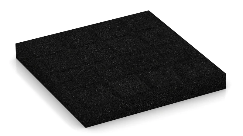 Auflagepads und Drainagekanäle