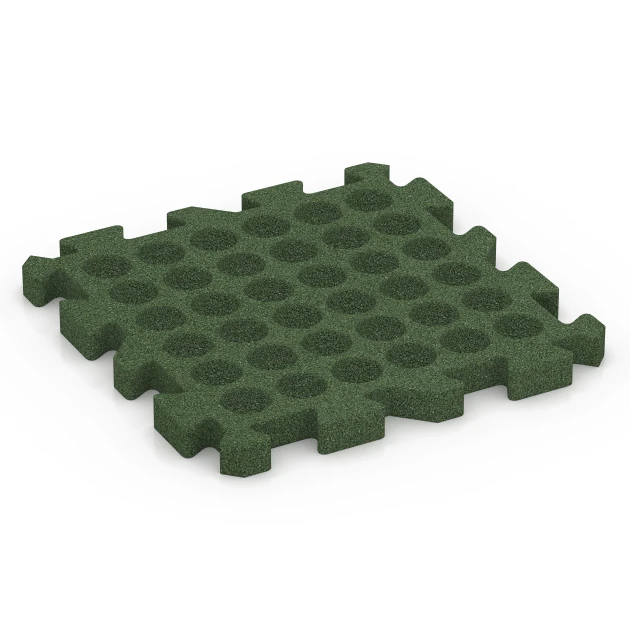Aufsicht auf die Unterseite, also die Bodenseite von WARCO-Formteil 6304 - Fallschutz-Puzzlematte im Format 50 x 50 x 4 cm | 0,25 m².
