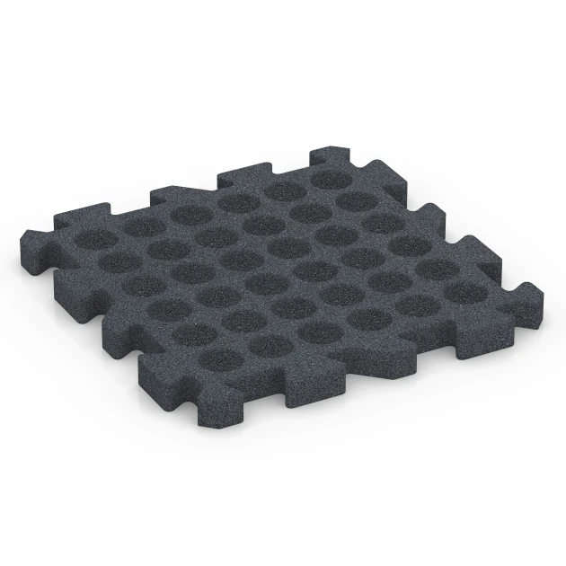 La vue du dessous ou de la face inférieure, c’est-à-dire la face inférieure de la pièce moulée WARCO 6983 - Dalles de terrain multisport au format 50 x 50 x 4 cm | 0,25 m².