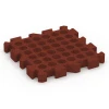 Aufsicht auf die Unterseite, also die Bodenseite von WARCO-Formteil 6406 - Fallschutzplatte – 220 cm im Format 50 x 50 x 6 cm | 0,25 m².