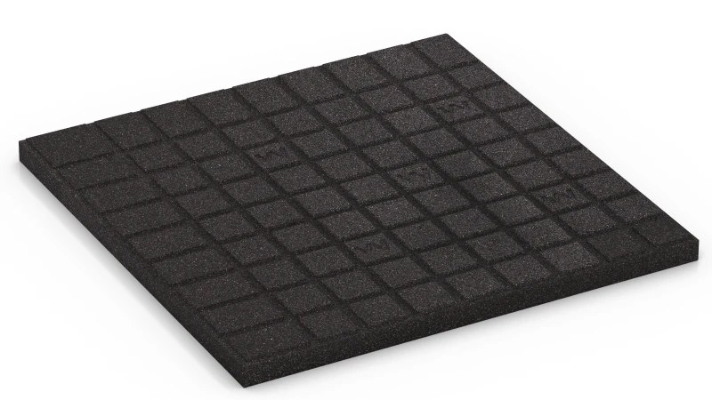 Auflagepads und Drainagekanäle