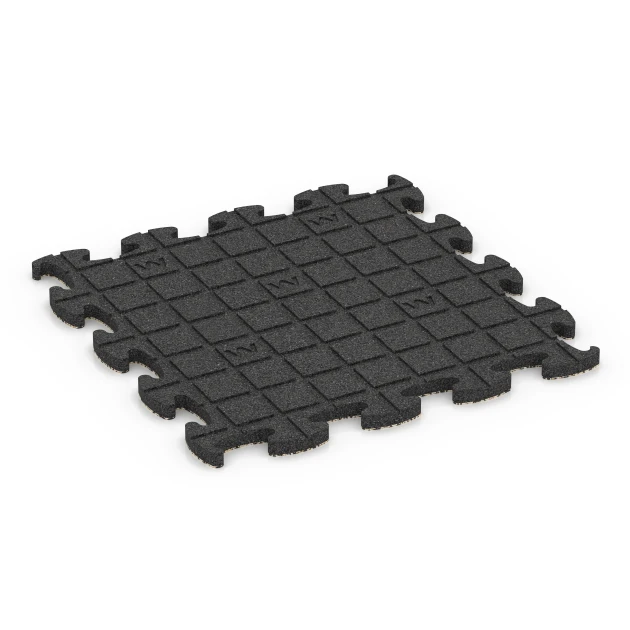 Aufsicht auf die Unterseite, also die Bodenseite von WARCO-Formteil 6865 - Fitness Max Floor System im Format 46 x 46 x 1,8 cm.