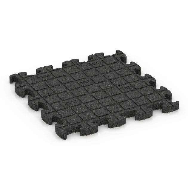 La vue du dessous ou de la face inférieure, c’est-à-dire la face inférieure de la pièce moulée WARCO 6878 - Dalle Fitness Max au format 44,6 x 44,6 × 2,8 cm.