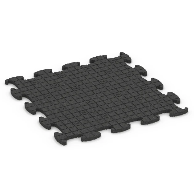 La vue du dessous ou de la face inférieure, c’est-à-dire la face inférieure de la pièce moulée WARCO 6851 - Fitness Active dalle au format 98 x 98 x 2,8 cm.
