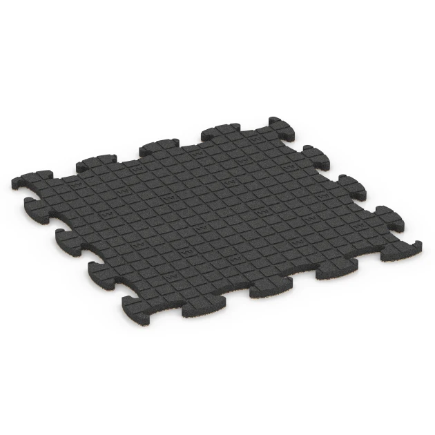 La vue du dessous ou de la face inférieure, c’est-à-dire la face inférieure de la pièce moulée WARCO 6853 - Fitness Active dalle au format 98 x 98 x 2,8 cm.