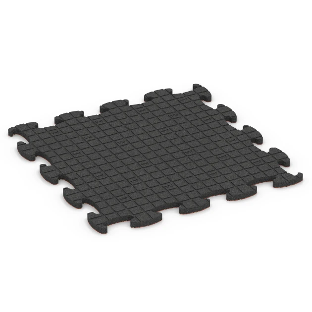La vue du dessous ou de la face inférieure, c’est-à-dire la face inférieure de la pièce moulée WARCO 6854 - Fitness Active dalle au format 98 x 98 x 2,8 cm.