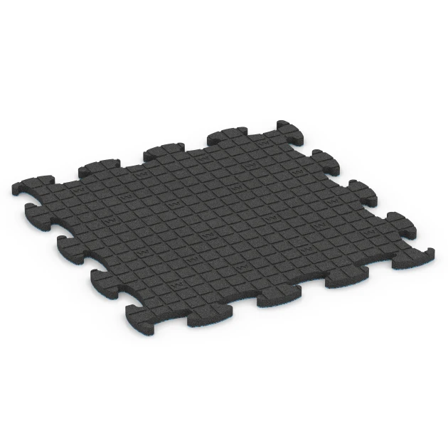 La vue du dessous ou de la face inférieure, c’est-à-dire la face inférieure de la pièce moulée WARCO 6857 - Fitness Active dalle au format 98 x 98 x 2,8 cm.