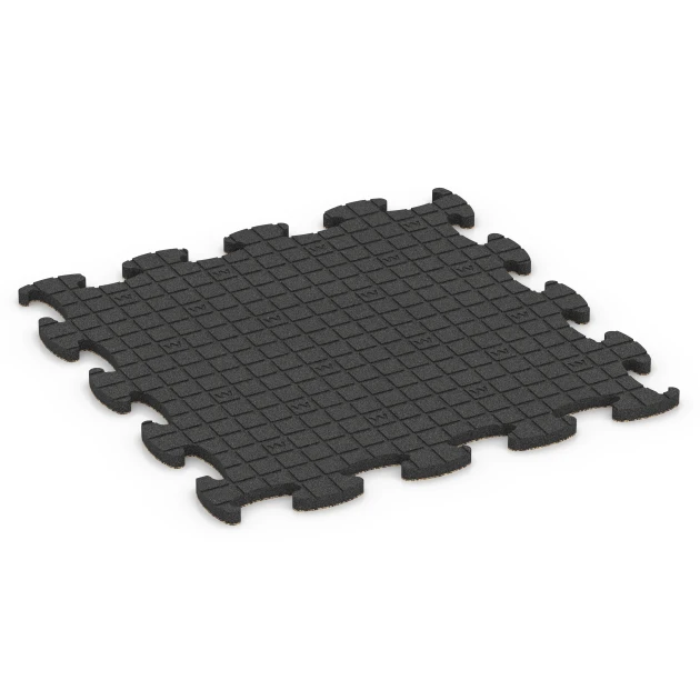 La vue du dessous ou de la face inférieure, c’est-à-dire la face inférieure de la pièce moulée WARCO 6858 - Fitness Active dalle au format 98 x 98 x 2,8 cm.