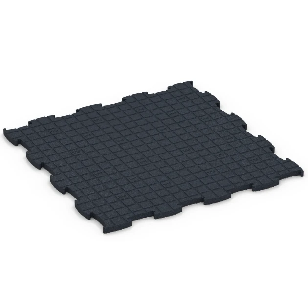 La vue du dessous ou de la face inférieure, c’est-à-dire la face inférieure de la pièce moulée WARCO 6887 - Dalle Fitness Max au format 97,1 x 97,1 x 2,8 cm.