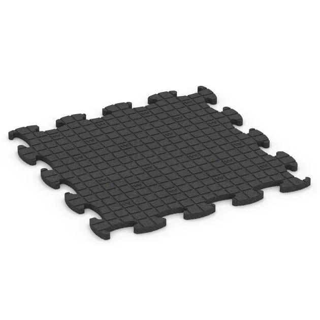 La vue du dessous ou de la face inférieure, c’est-à-dire la face inférieure de la pièce moulée WARCO 6888 - Dalle Fitness Max au format 98 x 98 x 2,8 cm.