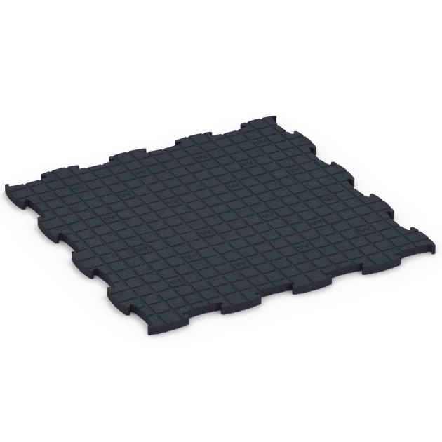 La vue du dessous ou de la face inférieure, c’est-à-dire la face inférieure de la pièce moulée WARCO 6891 - Dalle Fitness Max au format 97,1 x 97,1 x 2,8 cm.