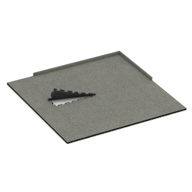 La situation d'installation typique du produit 3407 de WARCO - Tapis de Protection Fitness HD, en couleur Granit classique dans les dimensions 1000 x 1000 x 40 mm.