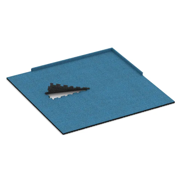 La situation d'installation typique du produit 3416 de WARCO - Tapis de Protection Fitness HD, en couleur Atlantique dans les dimensions 1000 x 1000 x 40 mm.